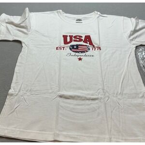 Old Mill Vintage USA Independence Est 1776 Graphic T-Shirt Large White NWT